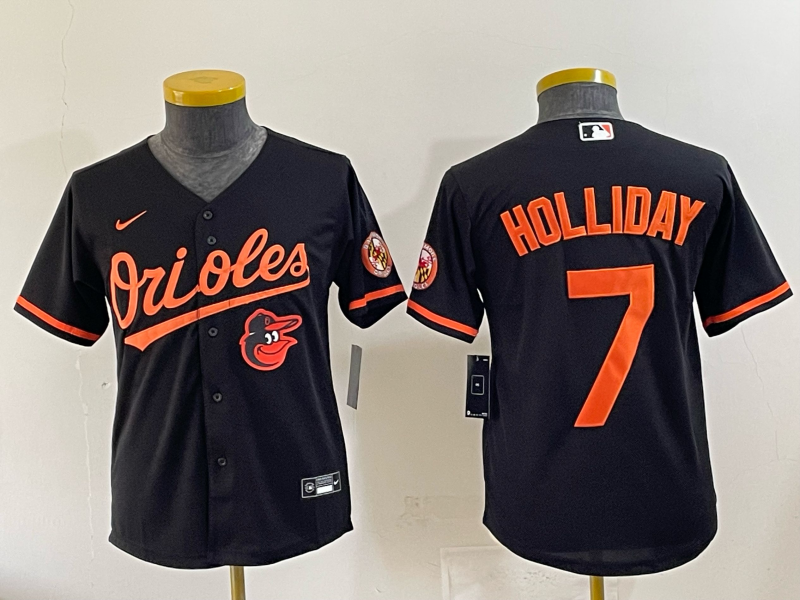 Youth 2025 Baltimore Orioles #7 Holliday black Nike MLB Jersey 004